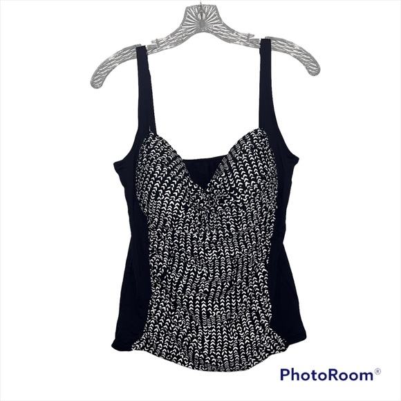 La Blanca black and white padded tankini top - Picture 1 of 9
